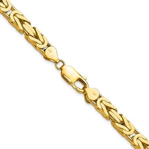 14k Gold 5.25mm Byzantine Chain - Seattle Gold Grillz