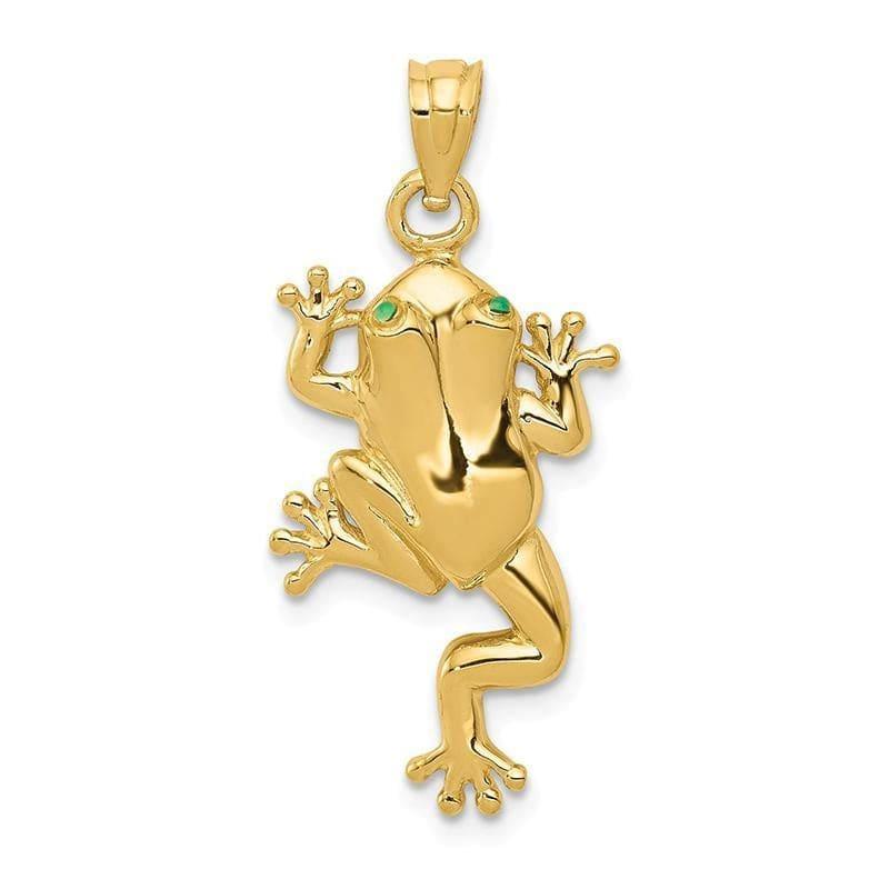 14k Gold Frog W- Enameled Eyes Charm - Seattle Gold Grillz