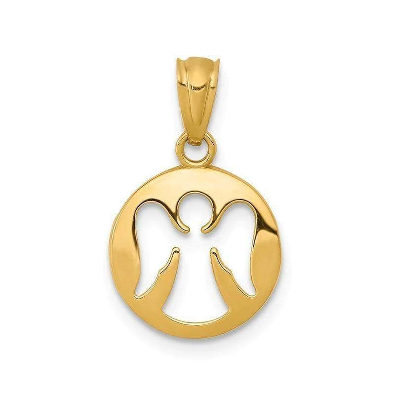 14k Gold Polished Cut-out Angel Pendant - Seattle Gold Grillz