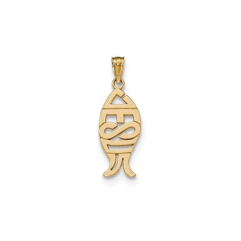 14k Gold Polished Jesus Fish Pendant - Seattle Gold Grillz