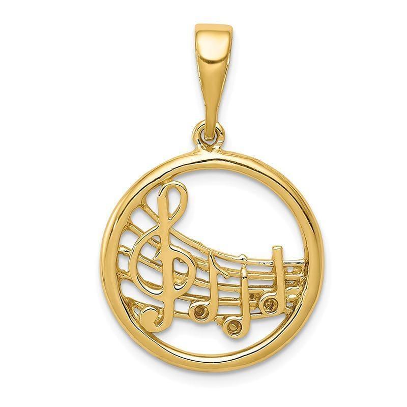 14k Gold Polished Musical Notes Pendant - Seattle Gold Grillz