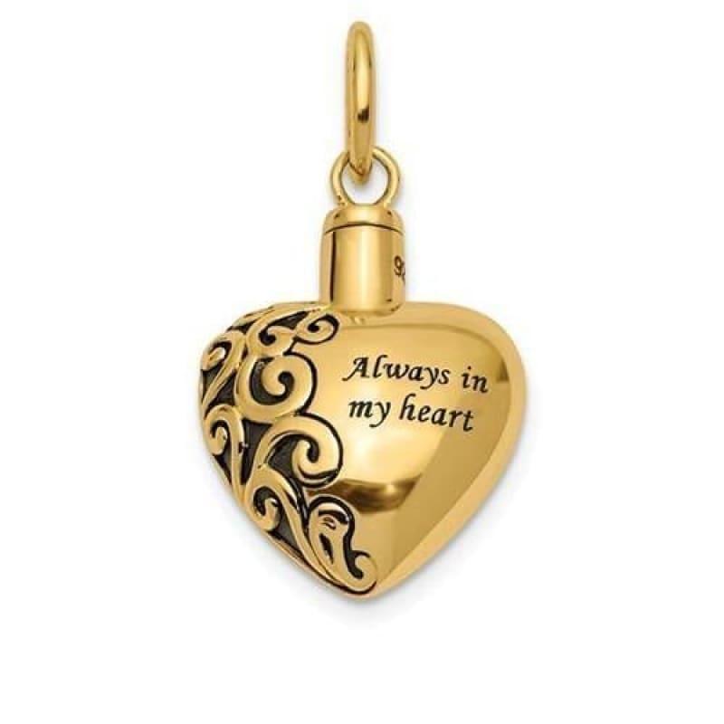 14k Heart Remembrance Ash Holder Pendant - Seattle Gold Grillz
