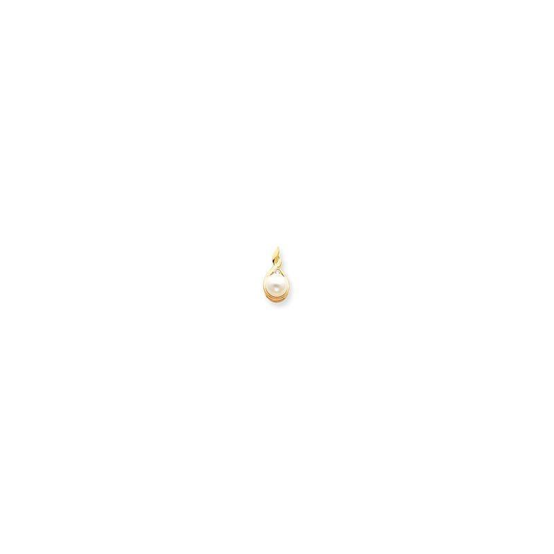 14k Holds 7mm Pearl & 2mm Diamond Pendant Mounting - Seattle Gold Grillz
