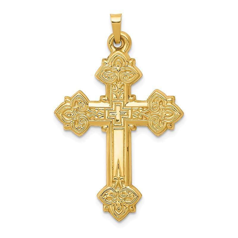 14k Hollow Cross Pendant - Seattle Gold Grillz
