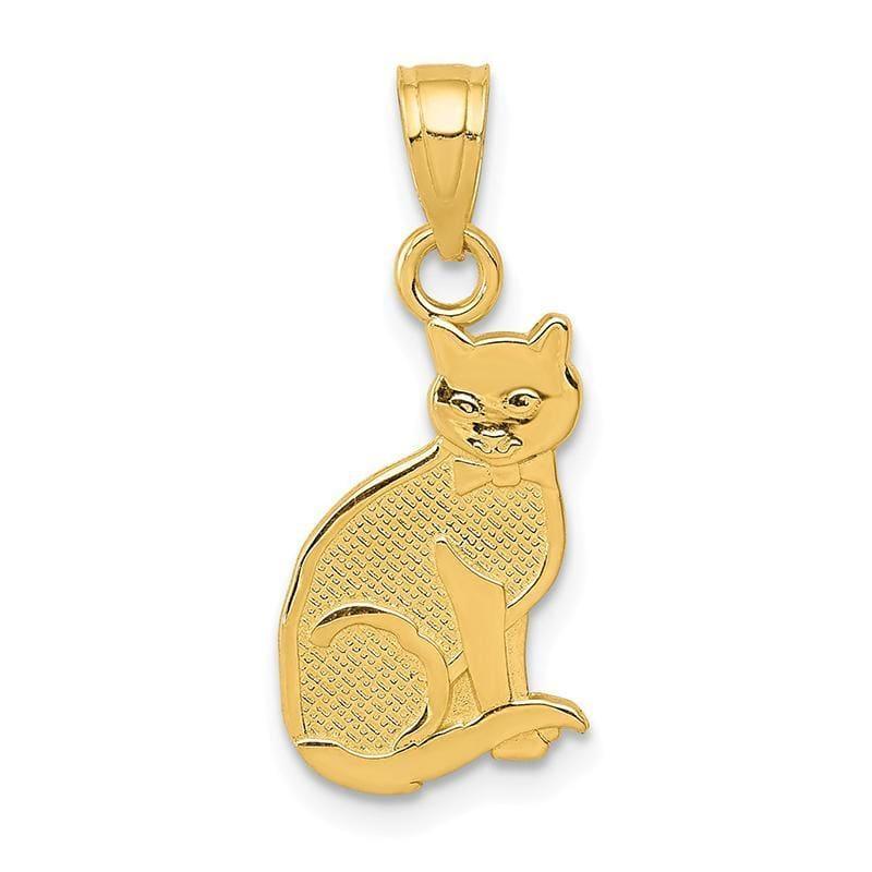 14k I Heart My Cat on Reverse Cat Pendant - Seattle Gold Grillz