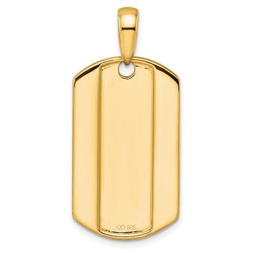 14K Lab Grown Diamond Edges Dog Tag Pendant - Seattle Gold Grillz