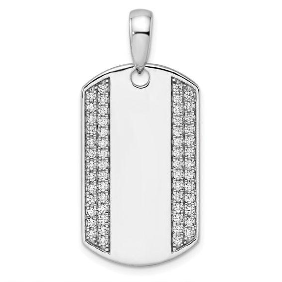 14K Lab Grown Diamond Edges Dog Tag Pendant - Seattle Gold Grillz
