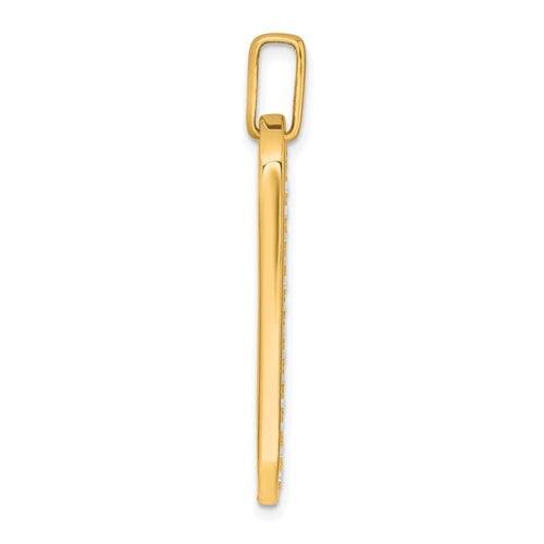 14K Lab Grown Diamond Half & Half Dog Tag Pendant - Seattle Gold Grillz