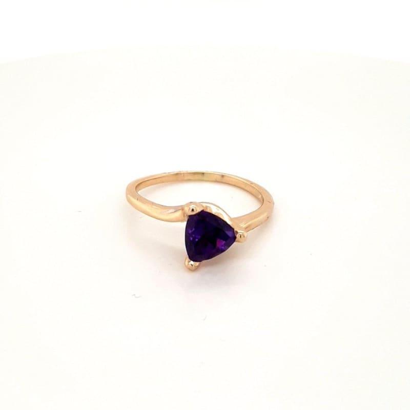 14k Ladies Trillion Amethyst Ring - Seattle Gold Grillz