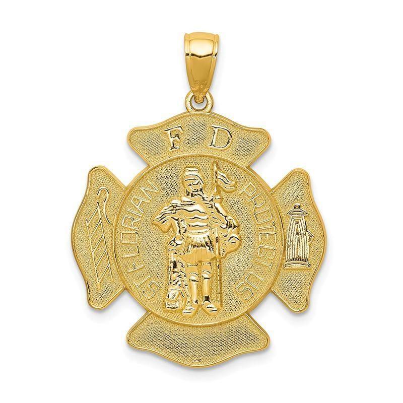 14k Large St. Florian Badge Pendant. Weight: 4.18, Length: 32, Width: 24 - Seattle Gold Grillz