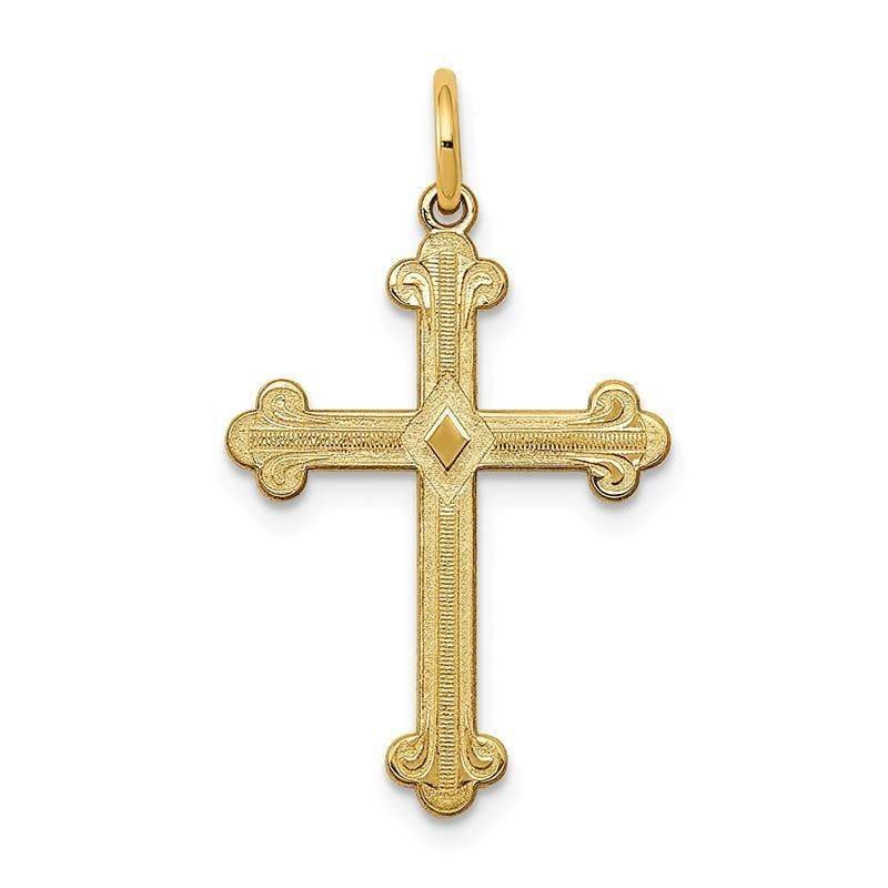 14K Laser Designed Cross Pendant - Seattle Gold Grillz
