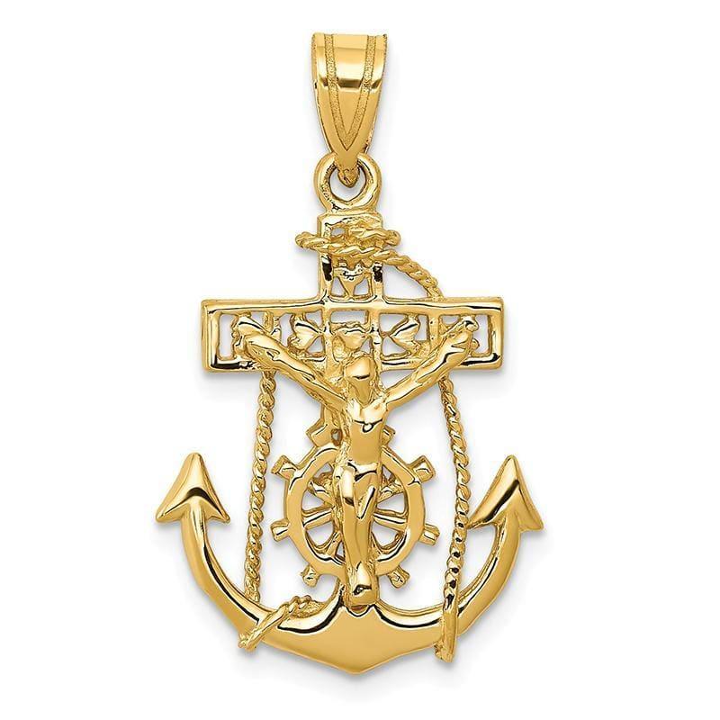 14k Mariners Cross Pendant - Seattle Gold Grillz