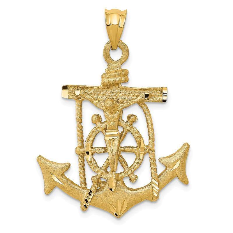 14k Mariners Cross Pendant - Seattle Gold Grillz