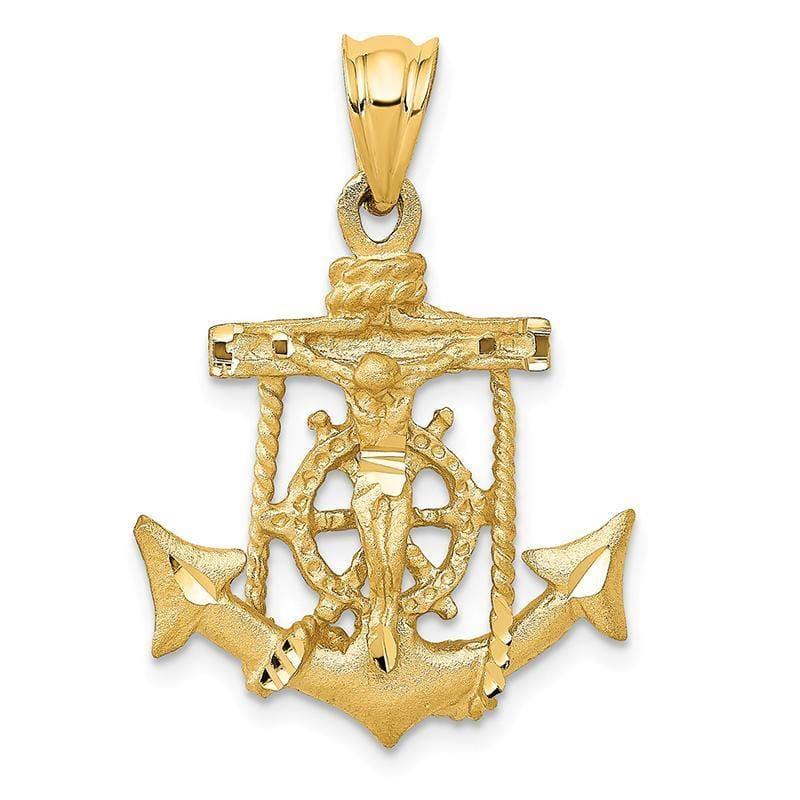 14k Mariners Cross Pendant. Weight: 2.22, Length: 29, Width: 20 - Seattle Gold Grillz