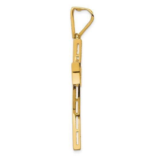 14k Micro Pave CZ Large Cross Pendant - Seattle Gold Grillz