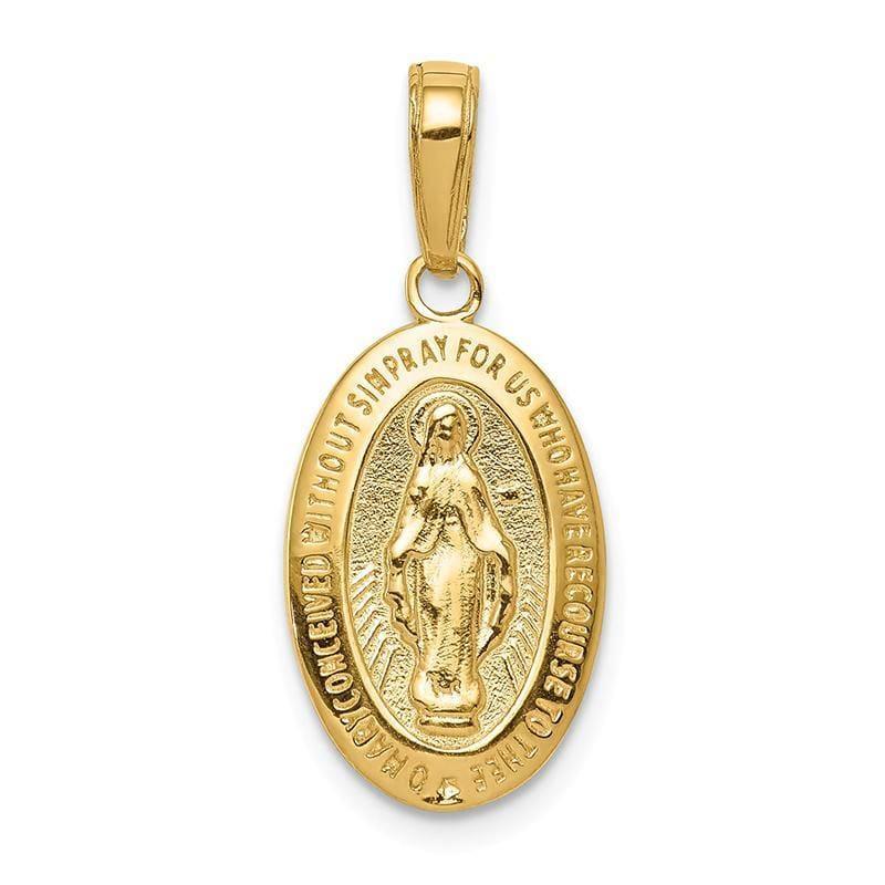 14k Miraculous Medal Pendant. Weight: 1.43, Length: 24, Width: 11 - Seattle Gold Grillz