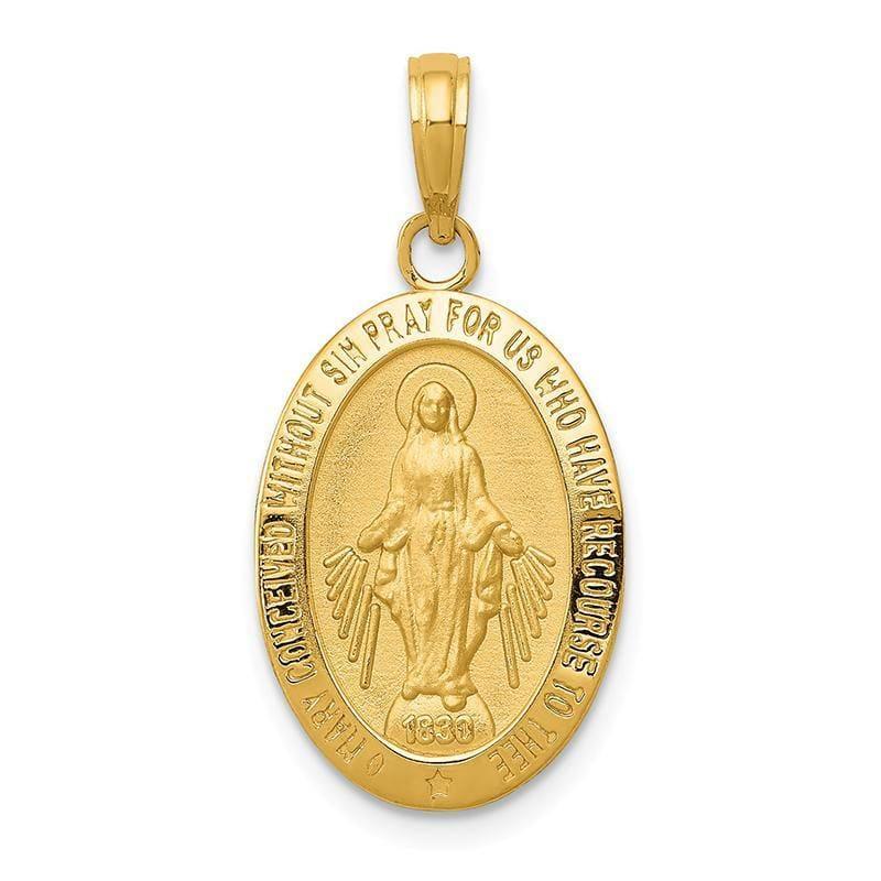 14k Miraculous Medal Pendant. Weight: 1.85, Length: 27, Width: 14 - Seattle Gold Grillz