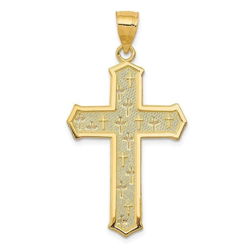 14k Passion Cross Pendant. Weight: 1.72, Length: 34, Width: 19 - Seattle Gold Grillz