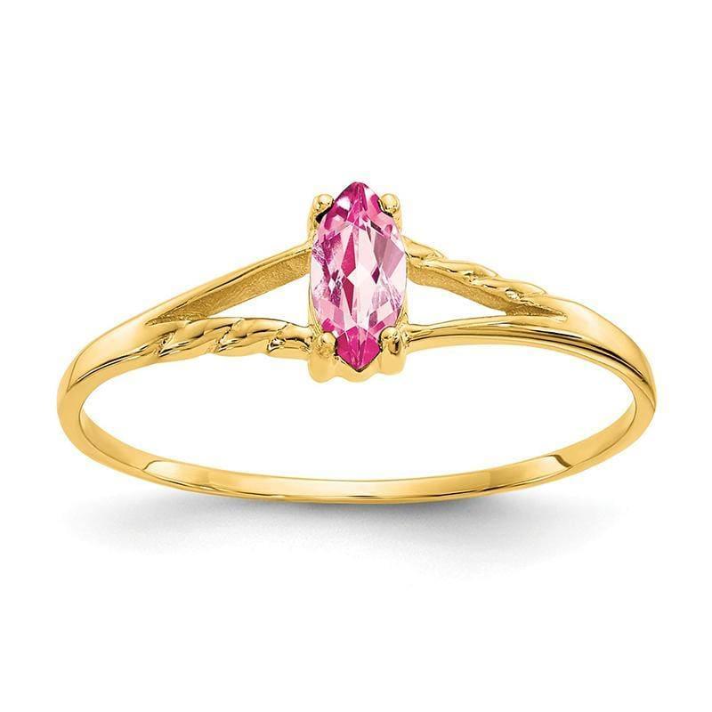14k Pink Tourmaline Birthstone Ring - Seattle Gold Grillz