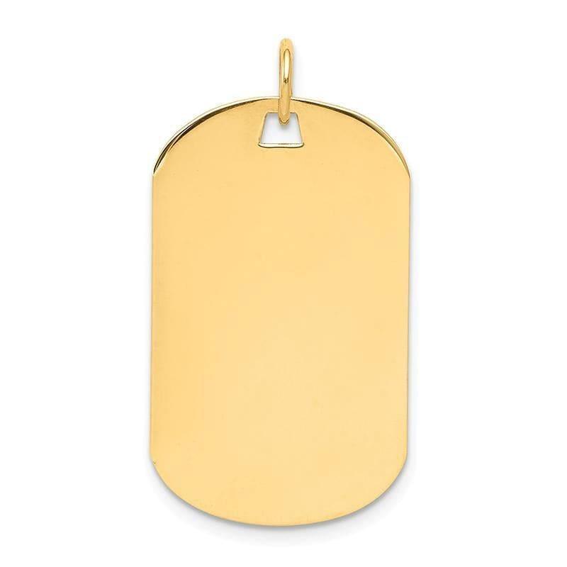 14k Plain .009 Gauge Engraveable Dog Tag Disc Charm - Seattle Gold Grillz