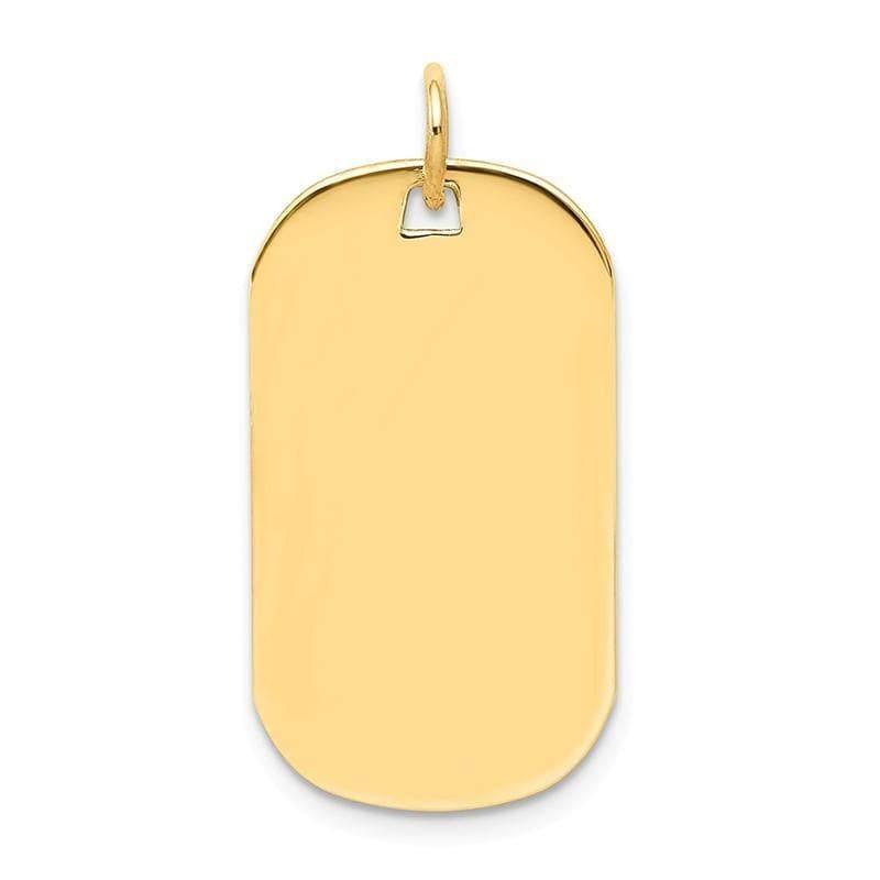 14k Plain .009 Gauge Engraveable Dog Tag Disc Charm - Seattle Gold Grillz