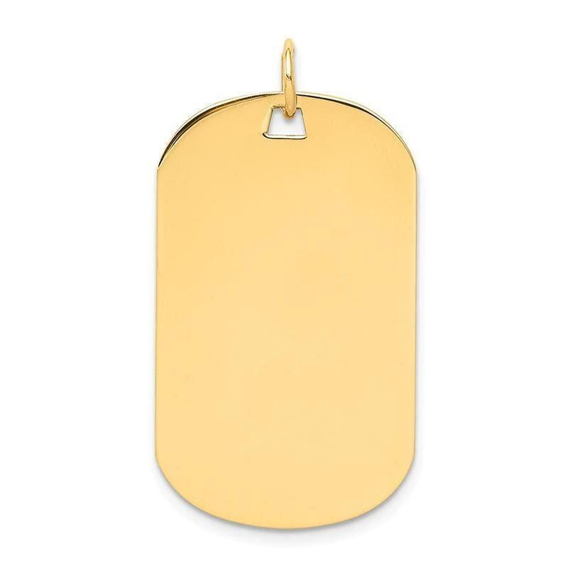14k Plain .013 Gauge Engraveable Dog Tag Disc Charm - Seattle Gold Grillz