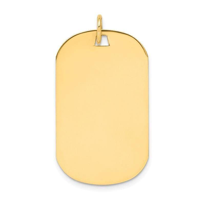 14k Plain .018 Gauge Engraveable Dog Tag Disc Charm - Seattle Gold Grillz