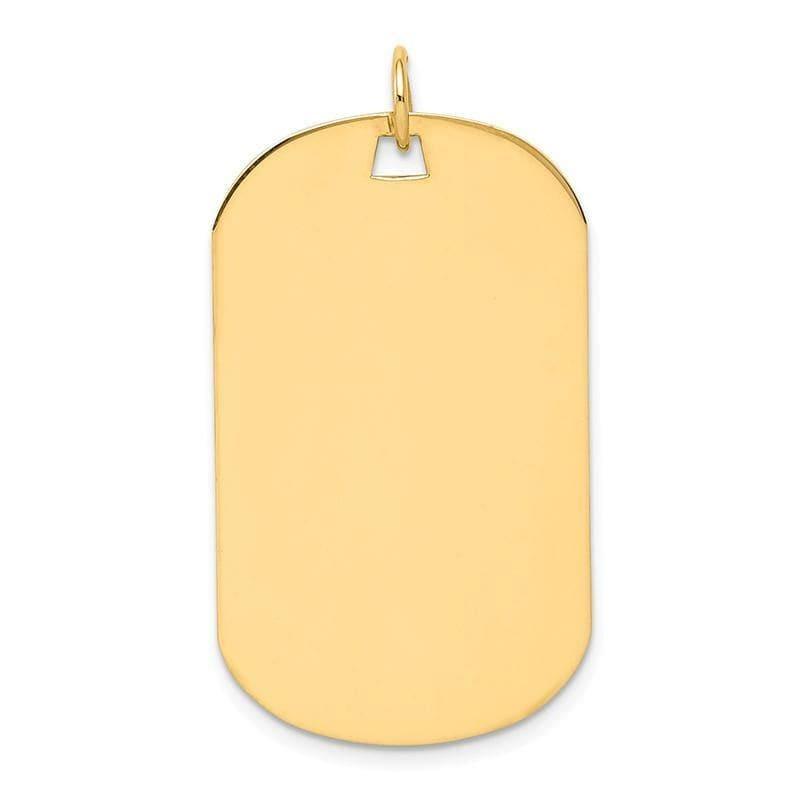 14k Plain .027 Gauge Engraveable Dog Tag Disc Charm - Seattle Gold Grillz
