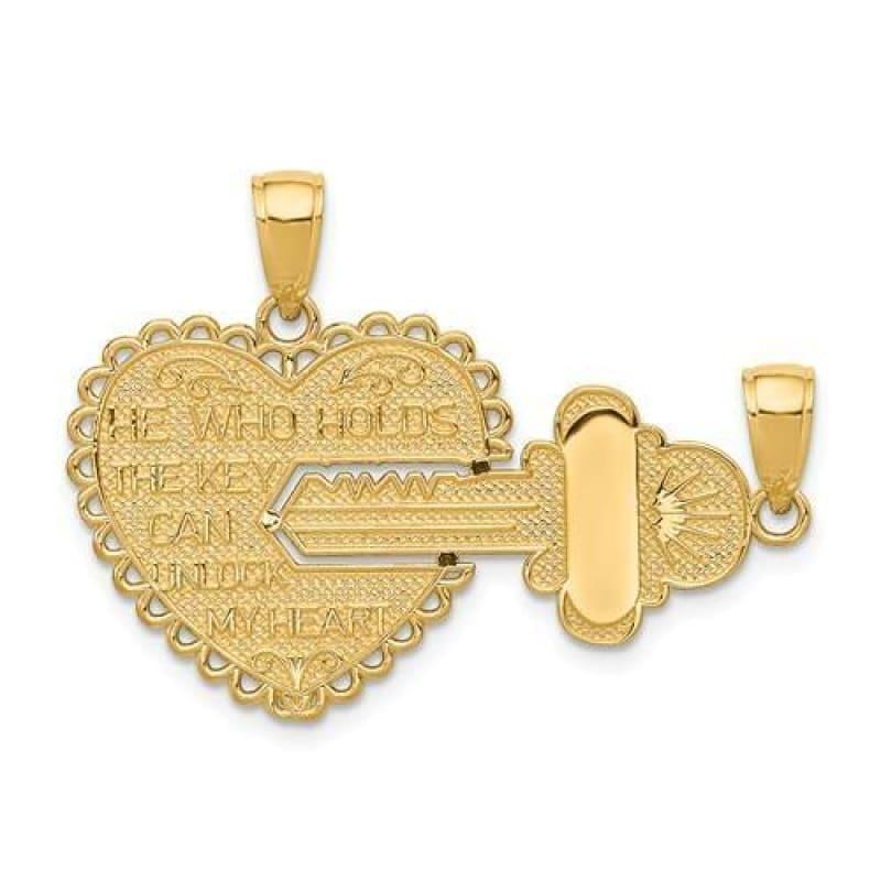 14K Polished 2 Piece Break Apart HE WHO HOLDS THE KEY Charms - Seattle Gold Grillz