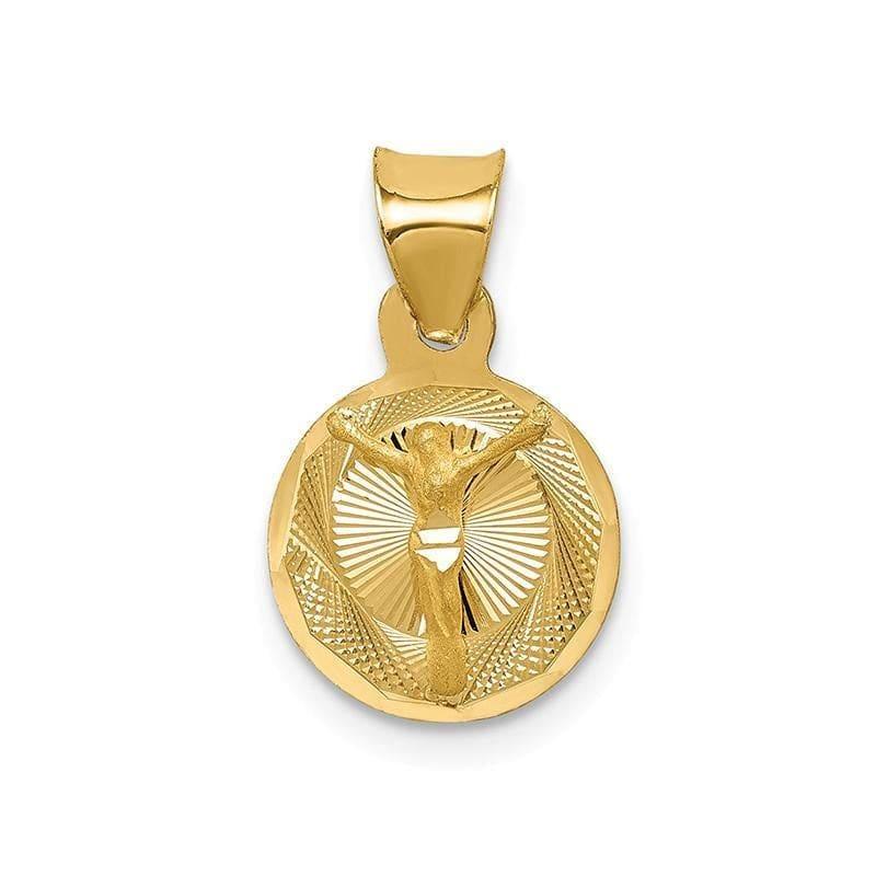 14k Polished & D-C CORPUS Circle Pendant - Seattle Gold Grillz