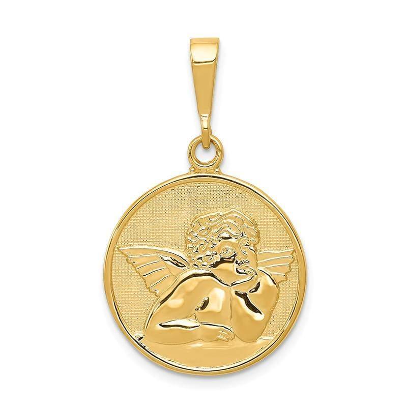 14k Polished & Satin Angel Pendant - Seattle Gold Grillz