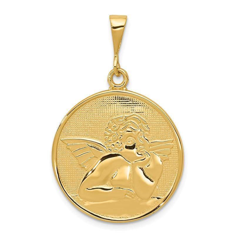 14k Polished & Satin Angel Pendant - Seattle Gold Grillz