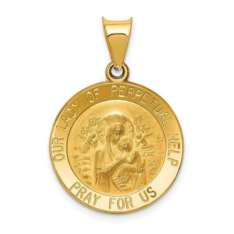 14k Polished and Satin Our Lady of Perpetual Help Medal Pendant - Seattle Gold Grillz