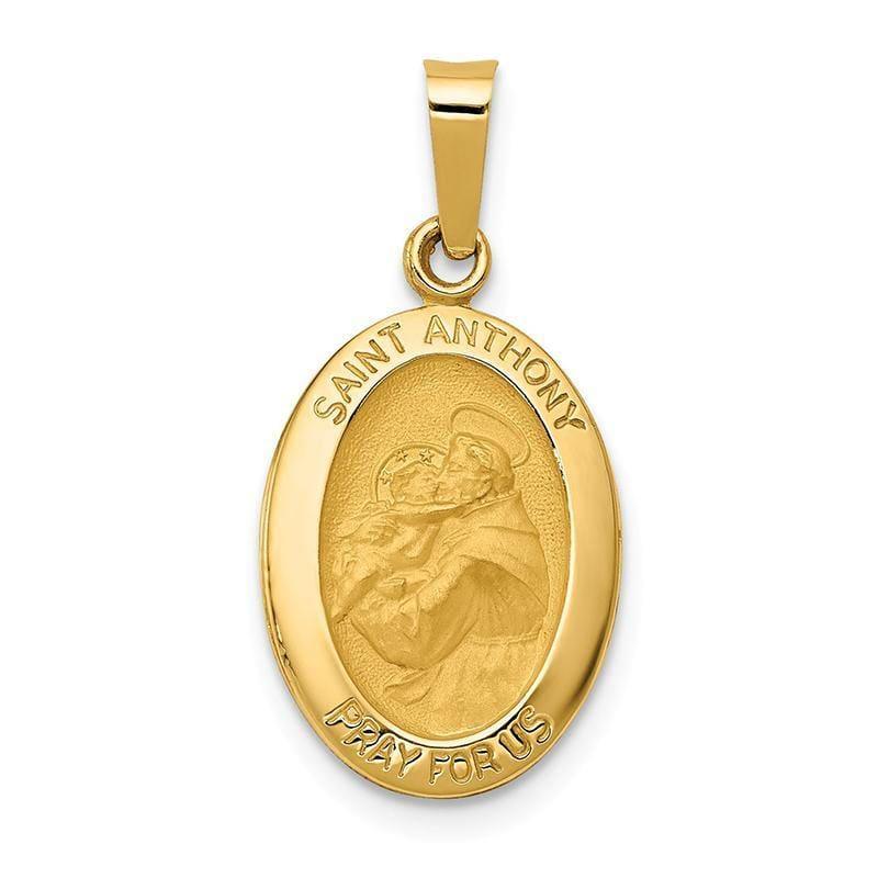14k Polished and Satin St. Anthony Medal Pendant - Seattle Gold Grillz