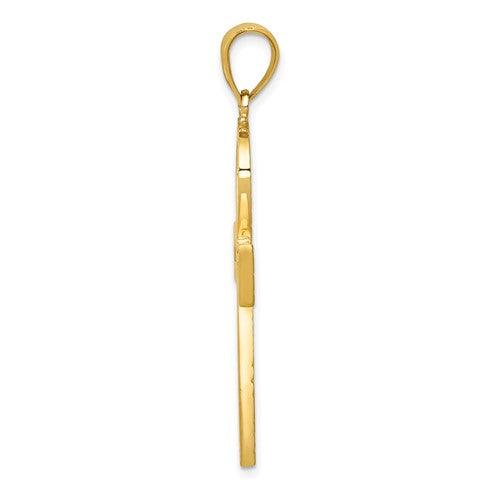 14k Polished Ankh Cross Pendant - Seattle Gold Grillz