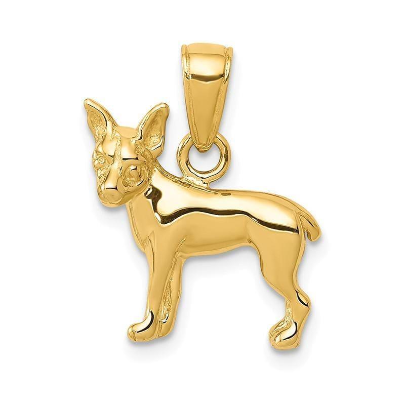 14k Polished Chihuahua Dog Pendant - Seattle Gold Grillz