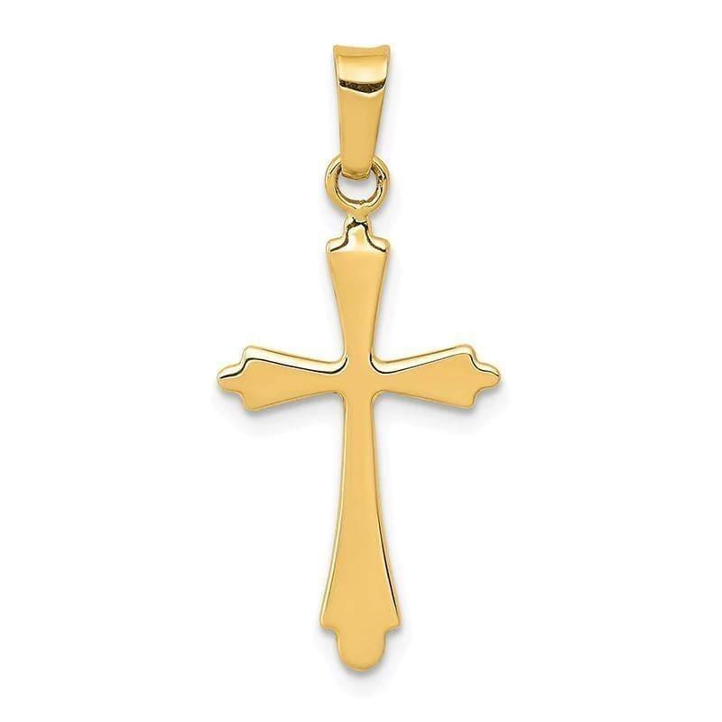 14k Polished Cross Pendant - Seattle Gold Grillz