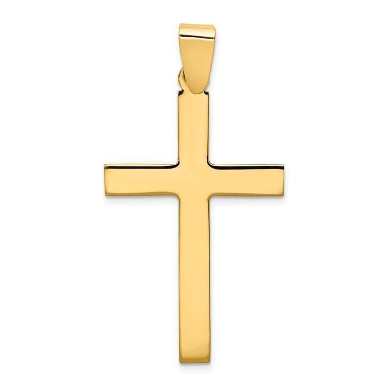 14k Polished Cross Pendant - Seattle Gold Grillz