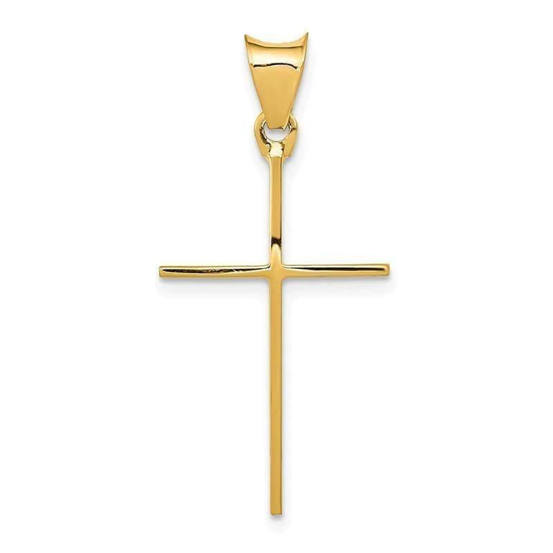 14k Polished Cross Pendant - Seattle Gold Grillz