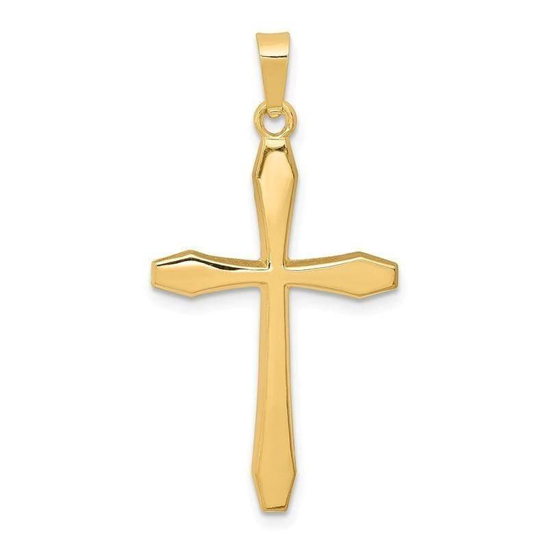 14k Polished Cross Pendant - Seattle Gold Grillz
