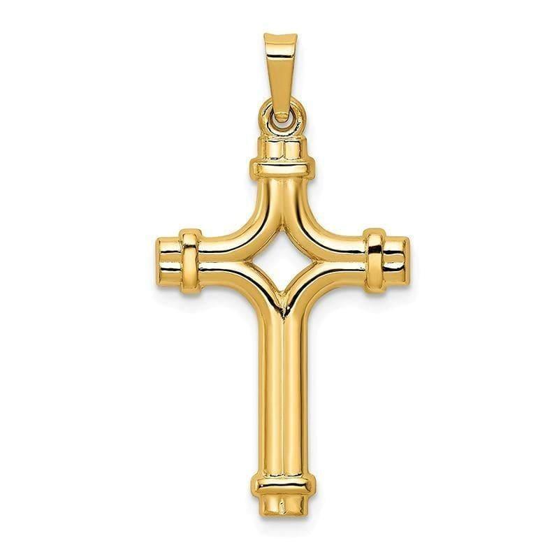14k Polished Cross Pendant - Seattle Gold Grillz