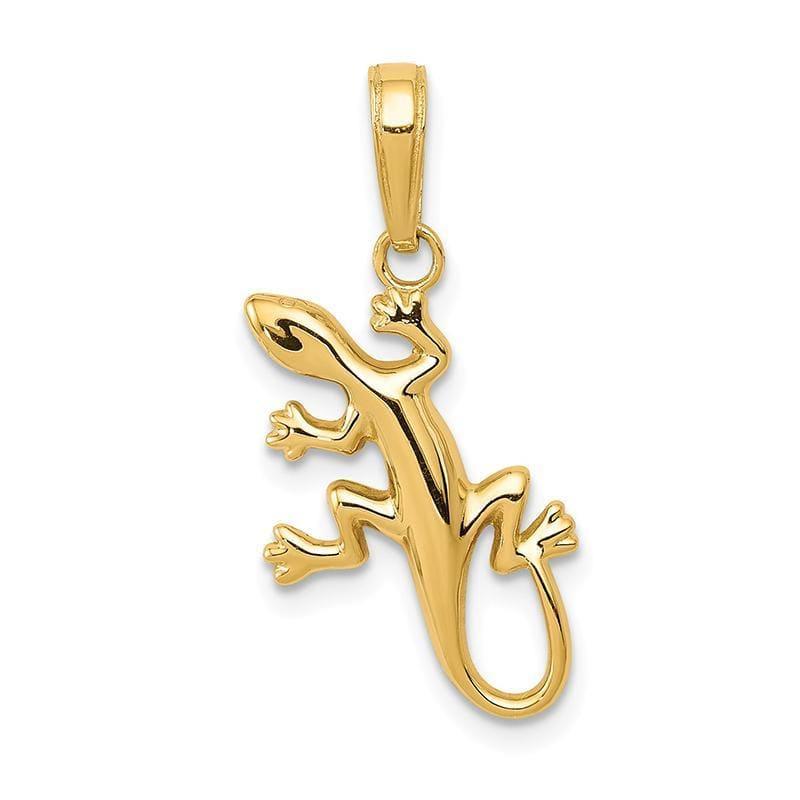 14k Polished Gecko Pendant - Seattle Gold Grillz