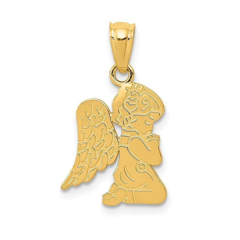 14k Polished Praying Angel Girl Pendant - Seattle Gold Grillz