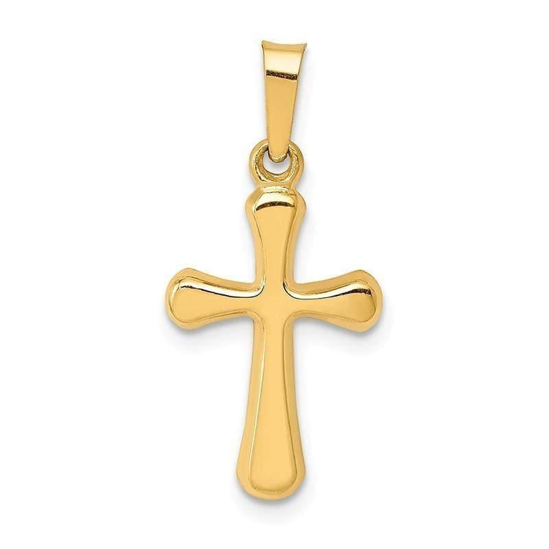 14k Polished Rounded Cross Pendant - Seattle Gold Grillz
