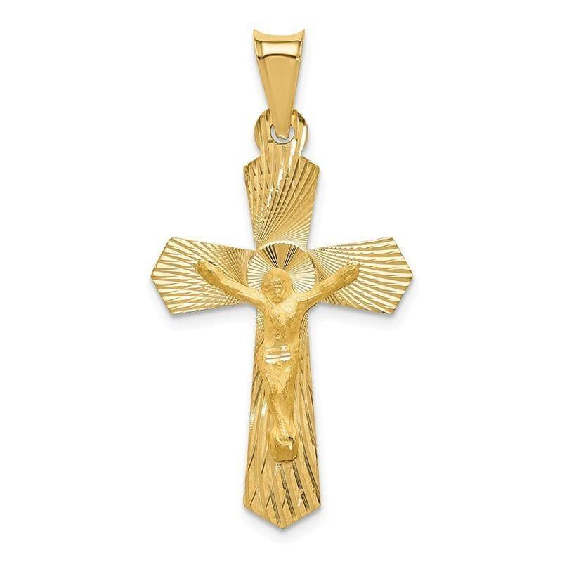 14k Polished Satin and D-C Crucifix Pendant - Seattle Gold Grillz
