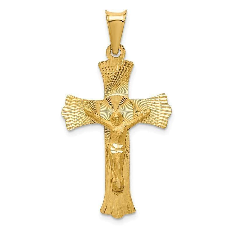 14k Polished Satin and D-C Crucifix Pendant - Seattle Gold Grillz