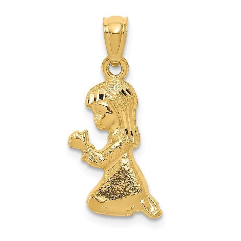 14k Praying Girl Pendant. Weight: 0.94, Length: 23, Width: 10 - Seattle Gold Grillz