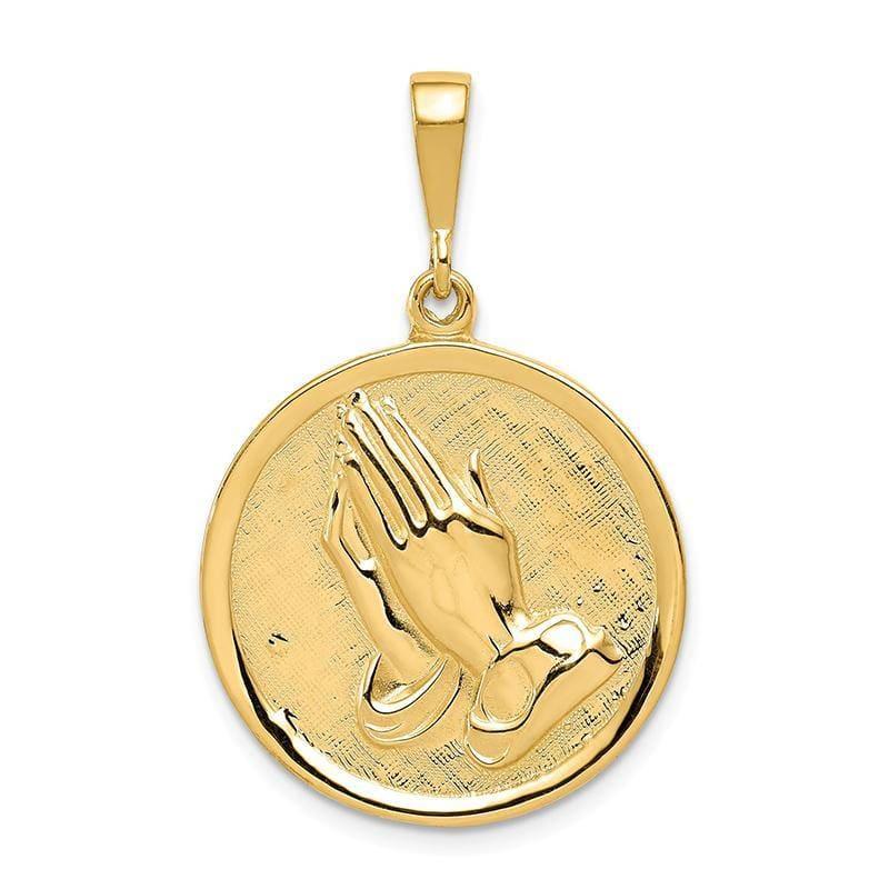 14k Praying Hands & Serenity Prayer Pendant. Weight: 4.25, Length: 35, Width: 22 - Seattle Gold Grillz