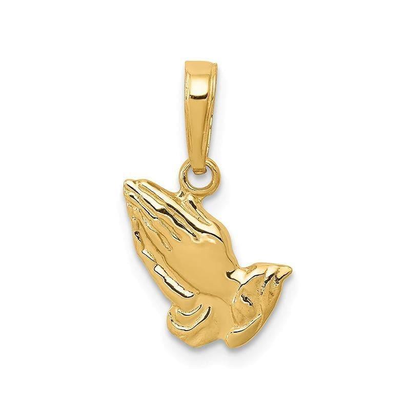 14K Praying Hands Pendant. Weight: 0.87, Length: 17, Width: 13 - Seattle Gold Grillz