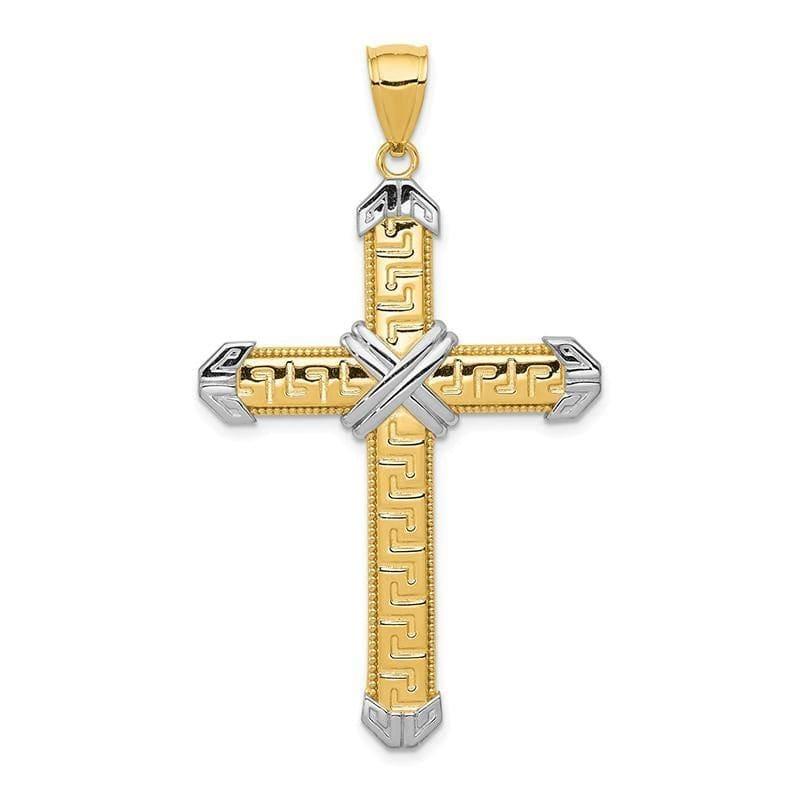 14k Rhodium Greek Cross Pendant - Seattle Gold Grillz